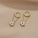 Blooming Petal Crystal Earrings