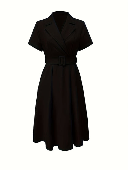 Celina Bloom | Elegant Black A-Line Dress