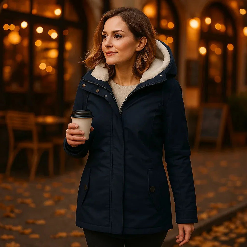 Camila Plisseret Cotton Coat - Hood - Light & Stylish