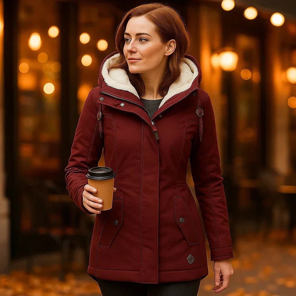 Camila Plisseret Cotton Coat - Hood - Light & Stylish