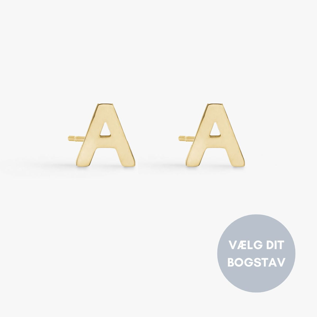 Classic Bogstav Stud Øreringe 18K Guldbelagt
