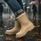 Warm Waterproof Fleece-Lined Women's Winter Wellies - Slip-On