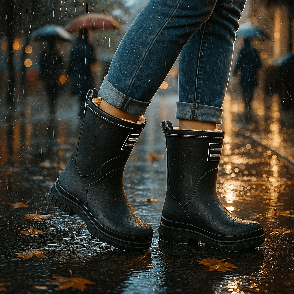 Warm Waterproof Fleece-Lined Women's Winter Wellies - Slip-On