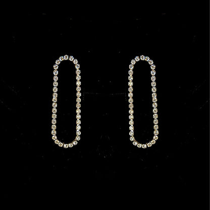 Hollow Tennis Krystal Øreringe Sølvfarvet