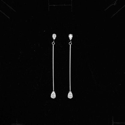 Krystal Teardrop Øreringe Sølvfarvet