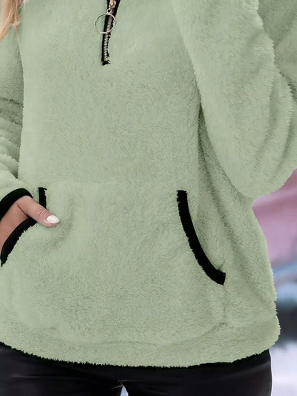 Helen | Women's Half-Zip Fleece Pullover Teddy Jumper