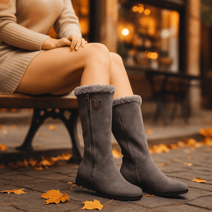 Women's Knee-High Boots - Fleece-Lined - Warm Winter