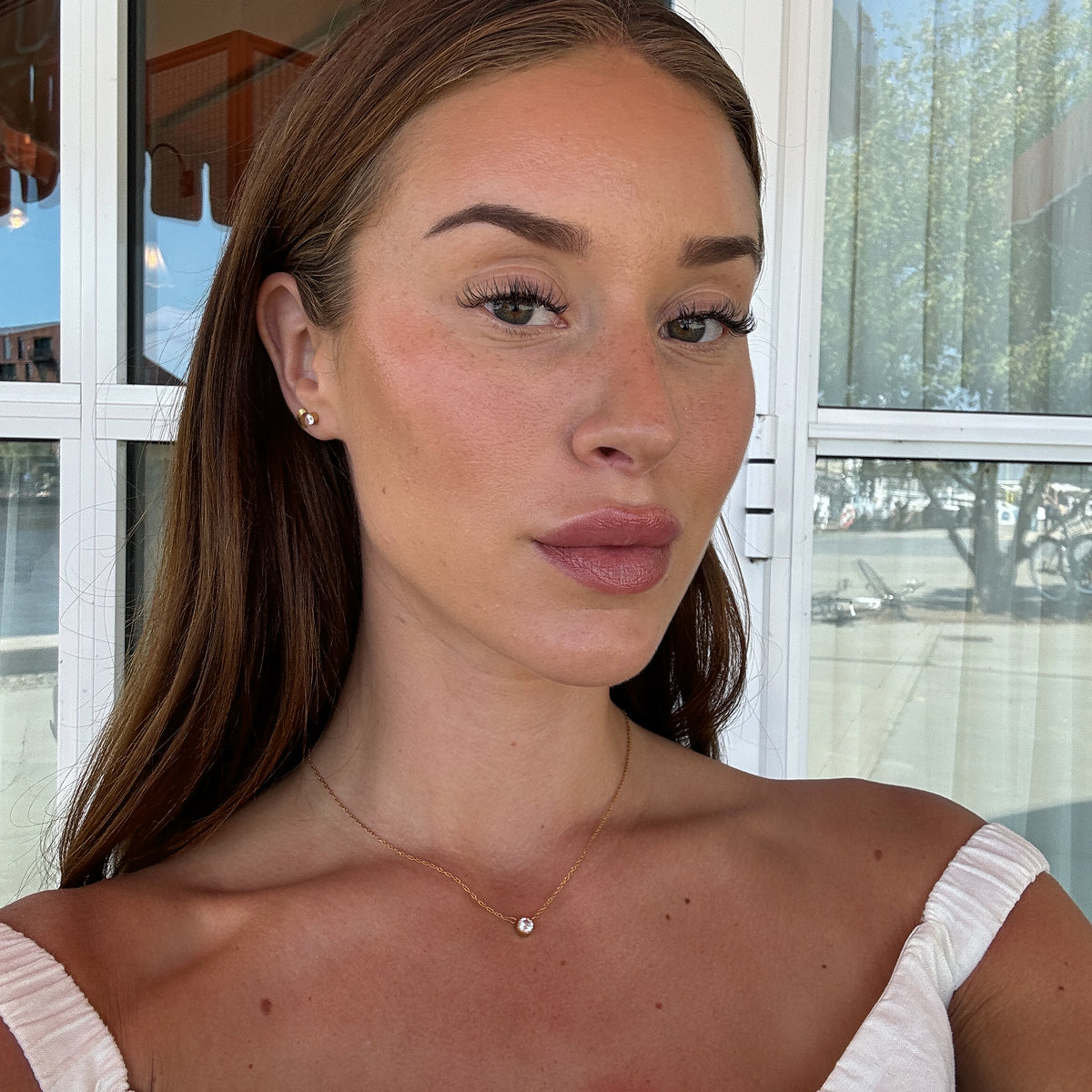 Floating Krystal Halskæde 18K Guldbelagt