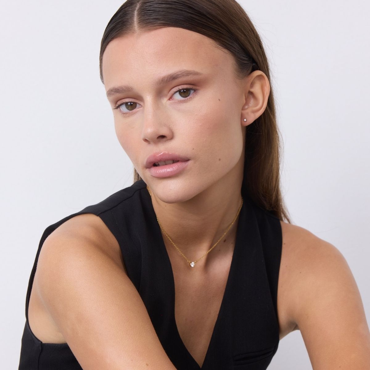 Floating Krystal Halskæde 18K Guldbelagt