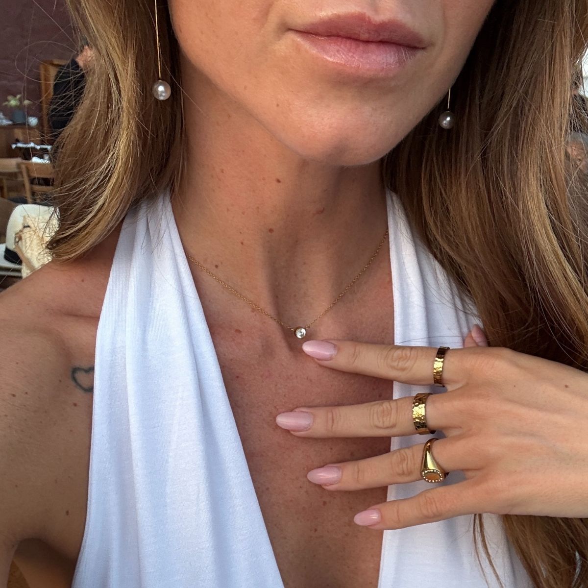 Floating Krystal Halskæde 18K Guldbelagt