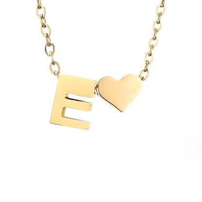 Luna - Gold Heart Letter Necklace