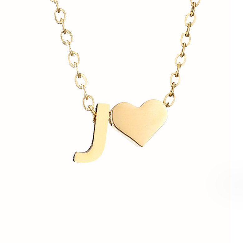 Luna - Gold Heart Letter Necklace