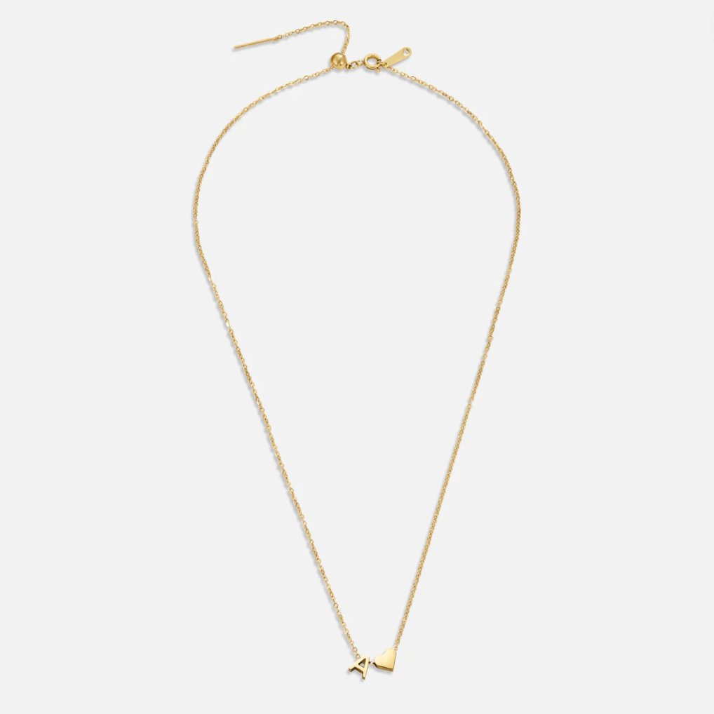 Luna - Gold Heart Letter Necklace