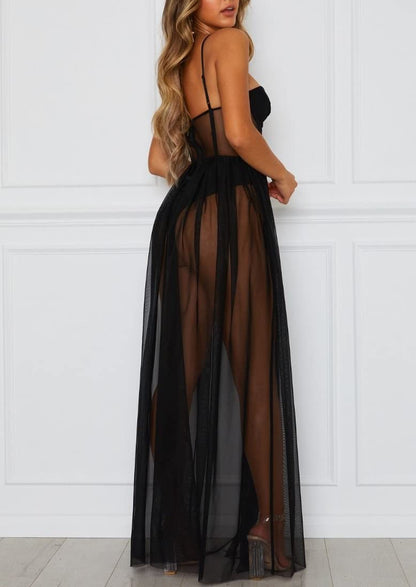 Sarina - Vintage Lace Maxi Dress Sleeveless Elegant