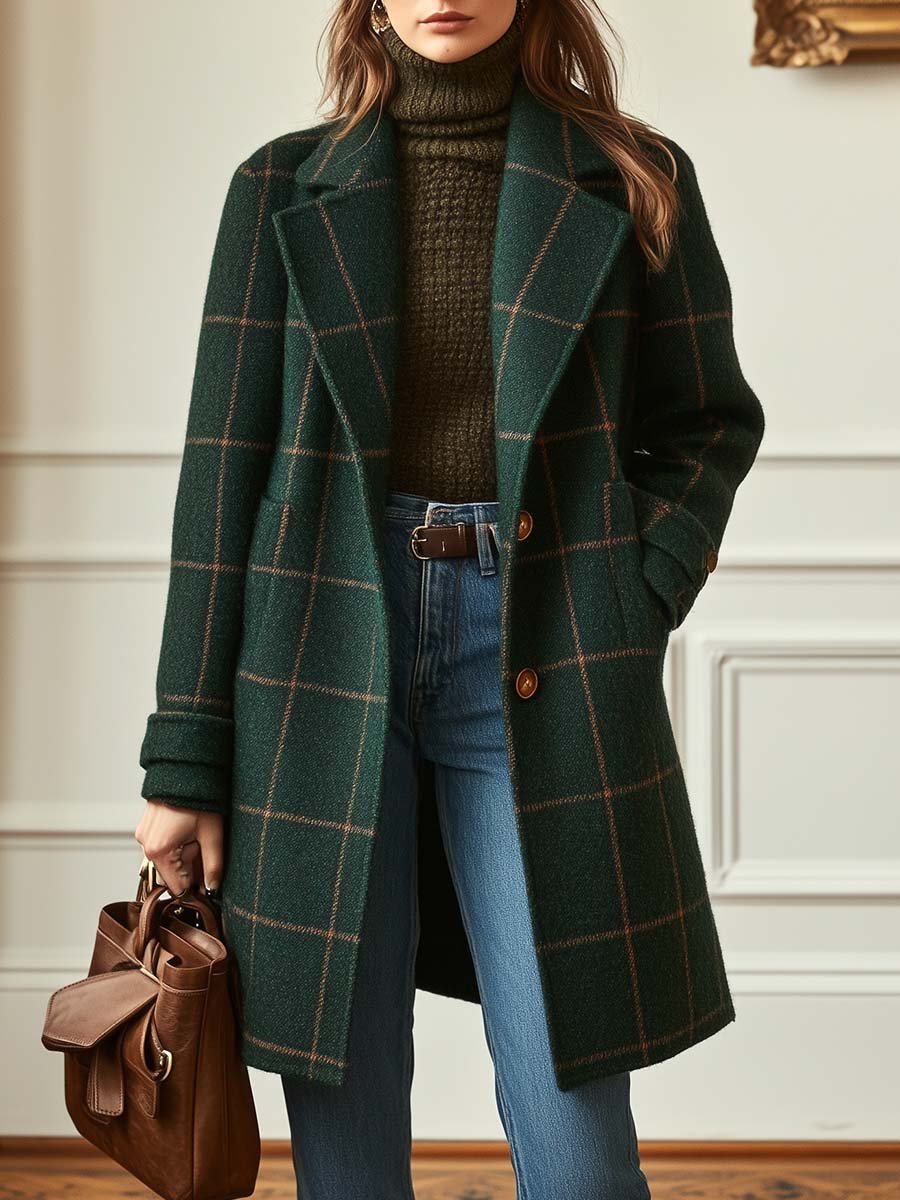 Freya - Classic Checkered Winter Coat