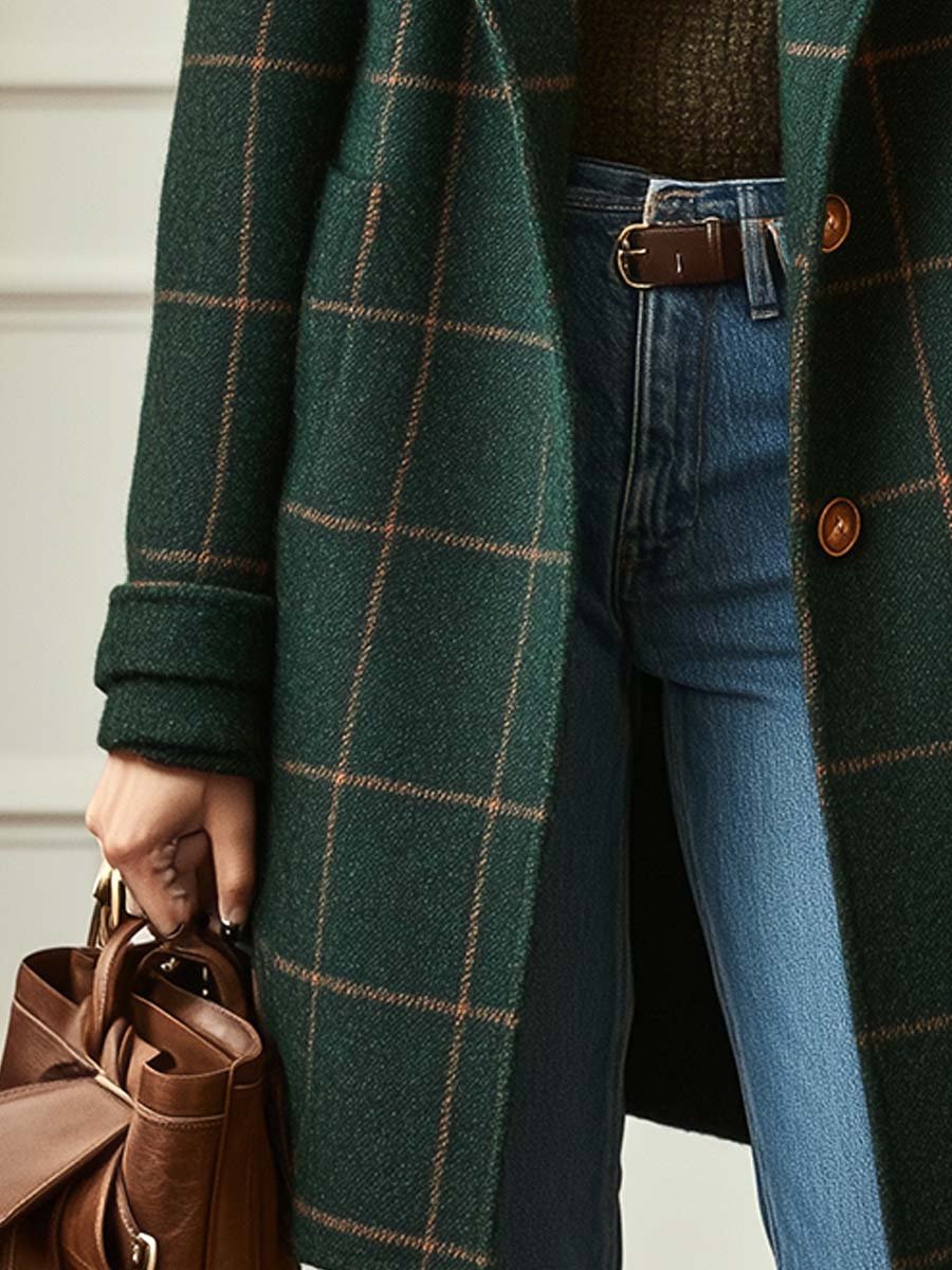 Freya - Classic Checkered Winter Coat