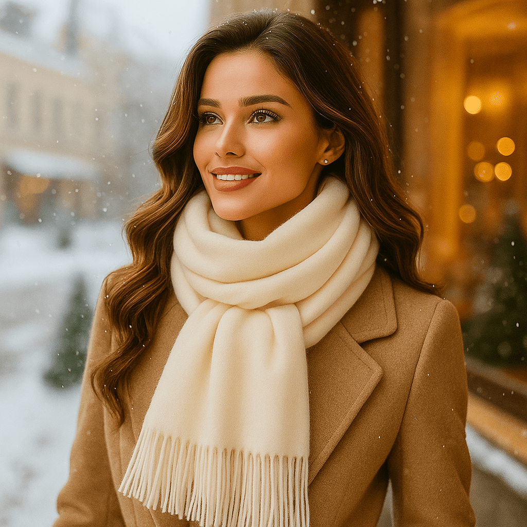 Oneka - Winter Cashmere Scarf - Warm - Luxurious - Cozy - Soft
