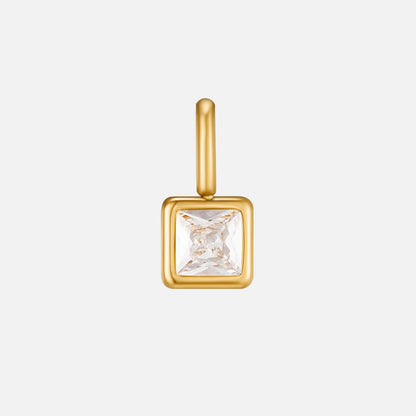 Square Pendant Birthstone Necklace