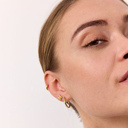 Classic Bogstav Stud Øreringe 18K Guldbelagt