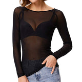 Naïa - Sheer Mesh Long Sleeve Women’s Top