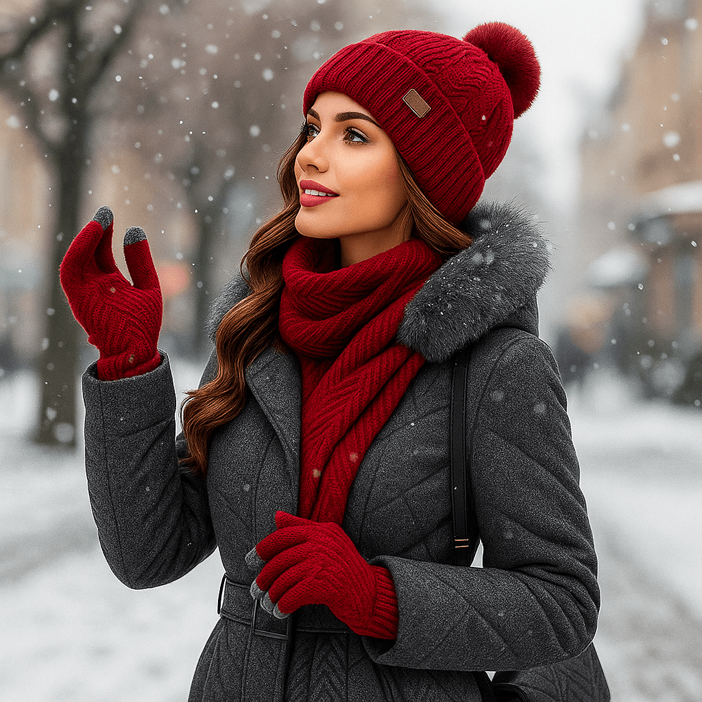 Women's Winter - Hat + Scarf + Gloves | Total Set