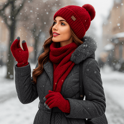 Women's Winter - Hat + Scarf + Gloves | Total Set