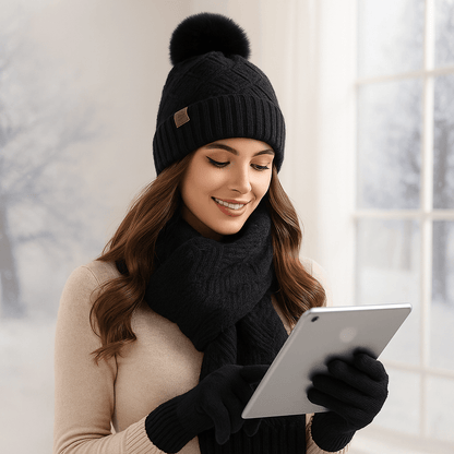 Women's Winter - Hat + Scarf + Gloves | Total Set