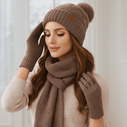 Women's Winter - Hat + Scarf + Gloves | Total Set