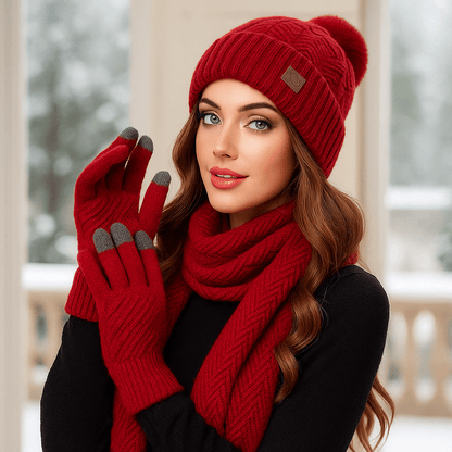 Women's Winter - Hat + Scarf + Gloves | Total Set
