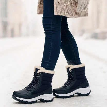 Winter Platform Ankle Boots - Comfortable - Loose Fit - Cold Weather